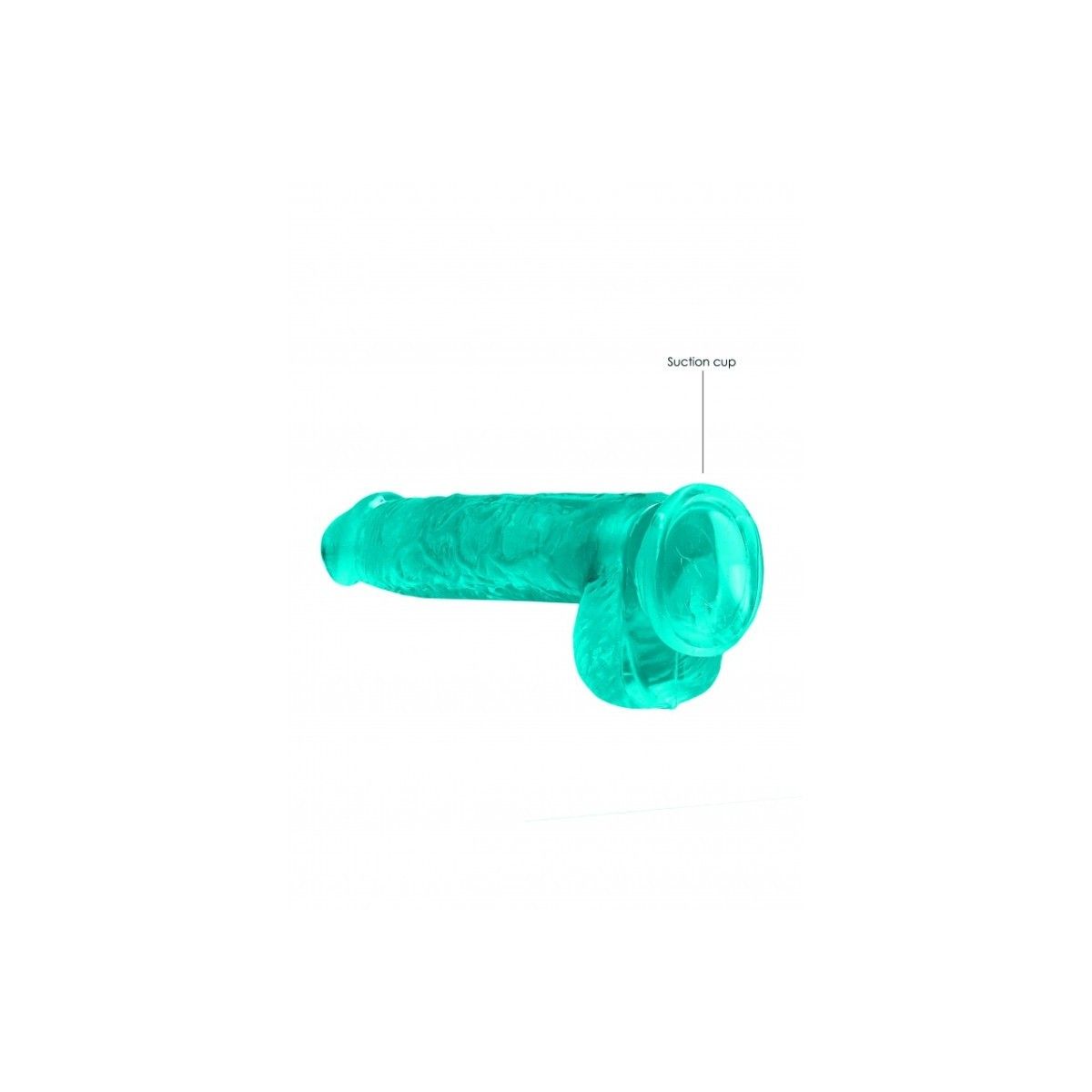 Pene finto turchese con ventosa Realistic Dildo with Balls 15 cm