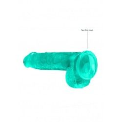 Dildo realistico turchese trasparente 17 cm Dildo realistico turchese trasparente 17 cm
