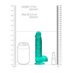Dildo realistico turchese trasparente 17 cm Dildo realistico turchese trasparente 17 cm