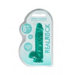 Dildo realistico turchese trasparente 17 cm Dildo realistico turchese trasparente 17 cm