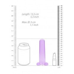 Dildo dritto ventosa viola trasparente 13,5cm Dildo dritto ventosa viola trasparente 13,5cm
