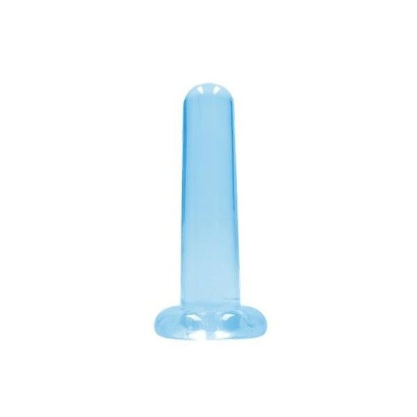 Dildo dritto ventosa blu trasparente 13,5cm