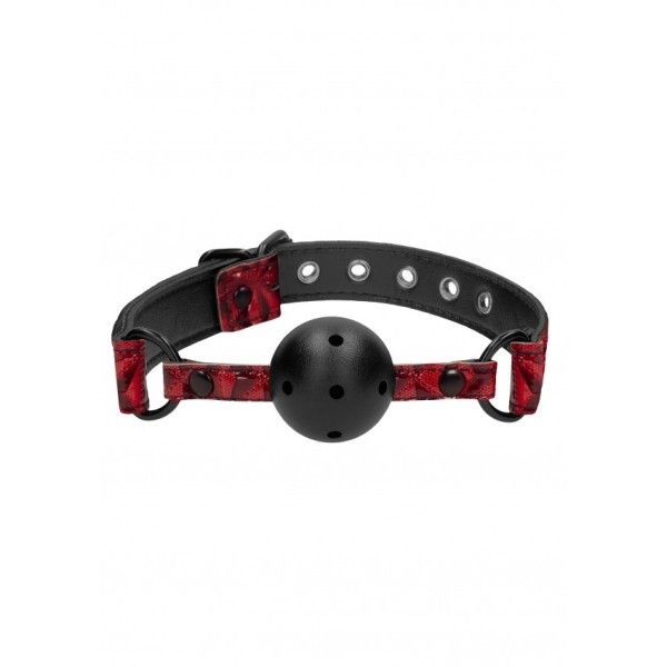 Ball Gag traspirante Luxury in pelle porpora
