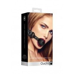 Ball Gag traspirante Luxury in pelle nera Ball Gag traspirante Luxury in pelle nera