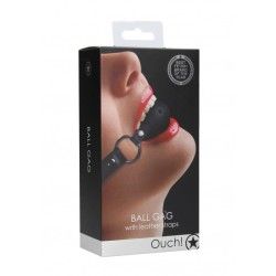 Ball Gag traspirante cinghia pelle nera Ball Gag traspirante cinghia pelle nera