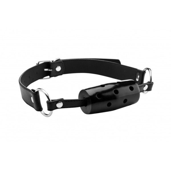 Bavaglio BDSM cylinder gag traspirante nero