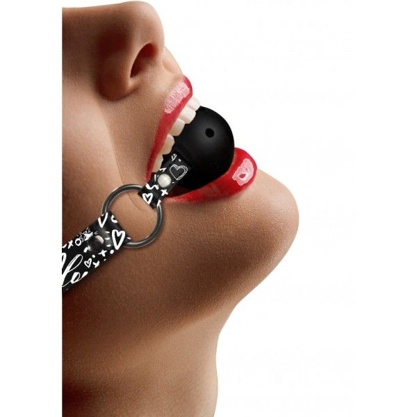 Ball Gag traspirante Love Street Art nera