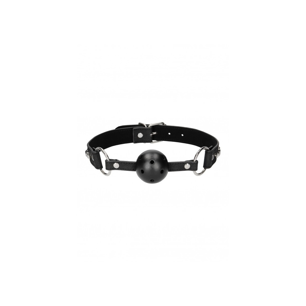 Morso con strass Breathable Ball Gag - with Diamond Studded Straps - Black