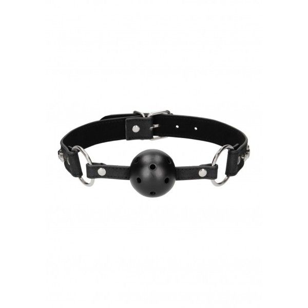 Ball Gag traspirante nera con strass