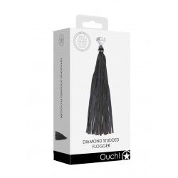 Frustino BDSM con strass ecopelle nero Frustino BDSM con strass ecopelle nero
