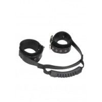 Manette erotiche regolabili con maniglia nere