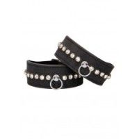 Cavigliere erotiche con strass ecopelle nere