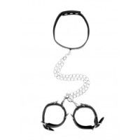 Collare con manette ecopelle nera