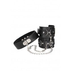 Collare con manette ecopelle nera Collare con manette ecopelle nera