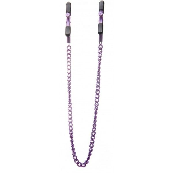Pinze capezzoli regolabili con catena viola