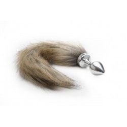 Plug con coda Fox Tail Buttplug - Silver Plug con coda Fox Tail Buttplug - Silver
