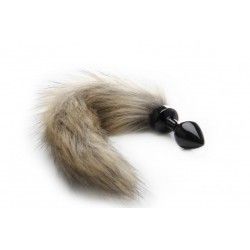 Plug con coda Fox Tail Buttplug - Black Plug con coda Fox Tail Buttplug - Black