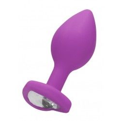Plug anale silicone viola pietra cuore 7,3 cm Plug anale silicone viola pietra cuore 7,3 cm