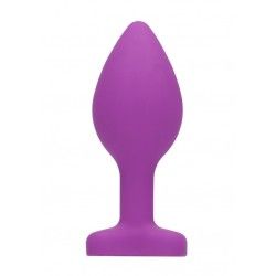 Plug anale silicone viola pietra cuore 7,3 cm Plug anale silicone viola pietra cuore 7,3 cm