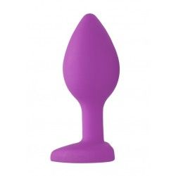 Plug anale silicone viola pietra cuore 7,3 cm Plug anale silicone viola pietra cuore 7,3 cm