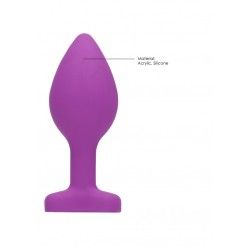 Plug anale silicone viola pietra cuore 7,3 cm Plug anale silicone viola pietra cuore 7,3 cm