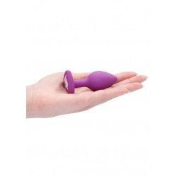 Plug anale silicone viola pietra cuore 7,3 cm Plug anale silicone viola pietra cuore 7,3 cm