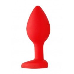 Plug anale silicone rosso pietra cuore 7,3 cm Plug anale silicone rosso pietra cuore 7,3 cm