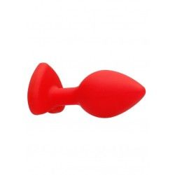 Plug anale silicone rosso pietra cuore 7,3 cm Plug anale silicone rosso pietra cuore 7,3 cm