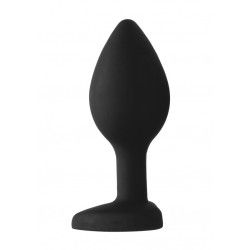 Plug anale silicone nero pietra cuore L Plug anale silicone nero pietra cuore L
