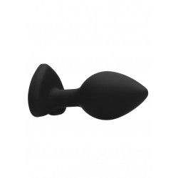 Plug anale silicone nero pietra cuore L Plug anale silicone nero pietra cuore L