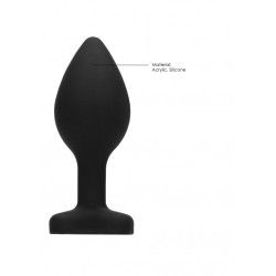 Plug anale silicone nero pietra cuore L Plug anale silicone nero pietra cuore L