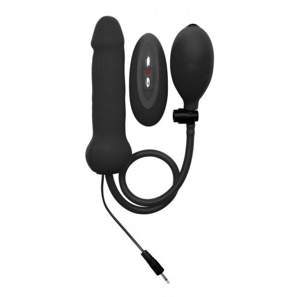 Fallo anale gonfiabile con vibrazione nero