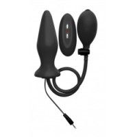 Plug anale con vibrazione gonfiabile nero