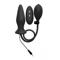 Plug anale con vibrazione gonfiabile nero Plug anale con vibrazione gonfiabile nero