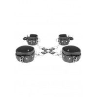 Kit bondage manette cavigliere e hogtie nero