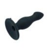 Plug anale con ventosa nero in silicone Plug anale con ventosa nero in silicone