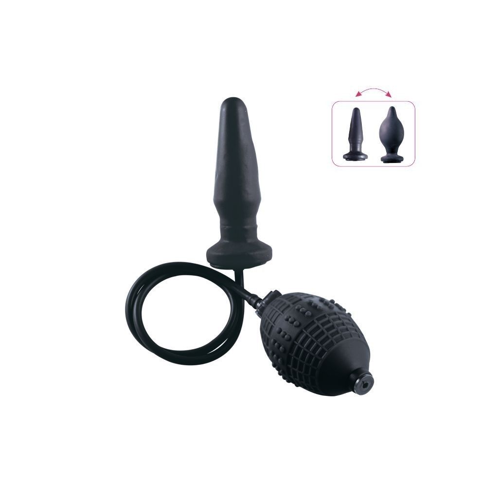 Fallo anale plug gonfiabile dildo medium nero the inflatable butt