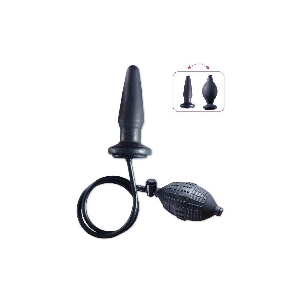 Fallo anale plug gonfiabile dildo medium nero the inflatable butt