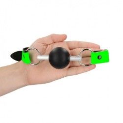 Ball Gag BDSM rigida verde fluo/nero Ouch! Ball Gag BDSM rigida verde fluo/nero Ouch!