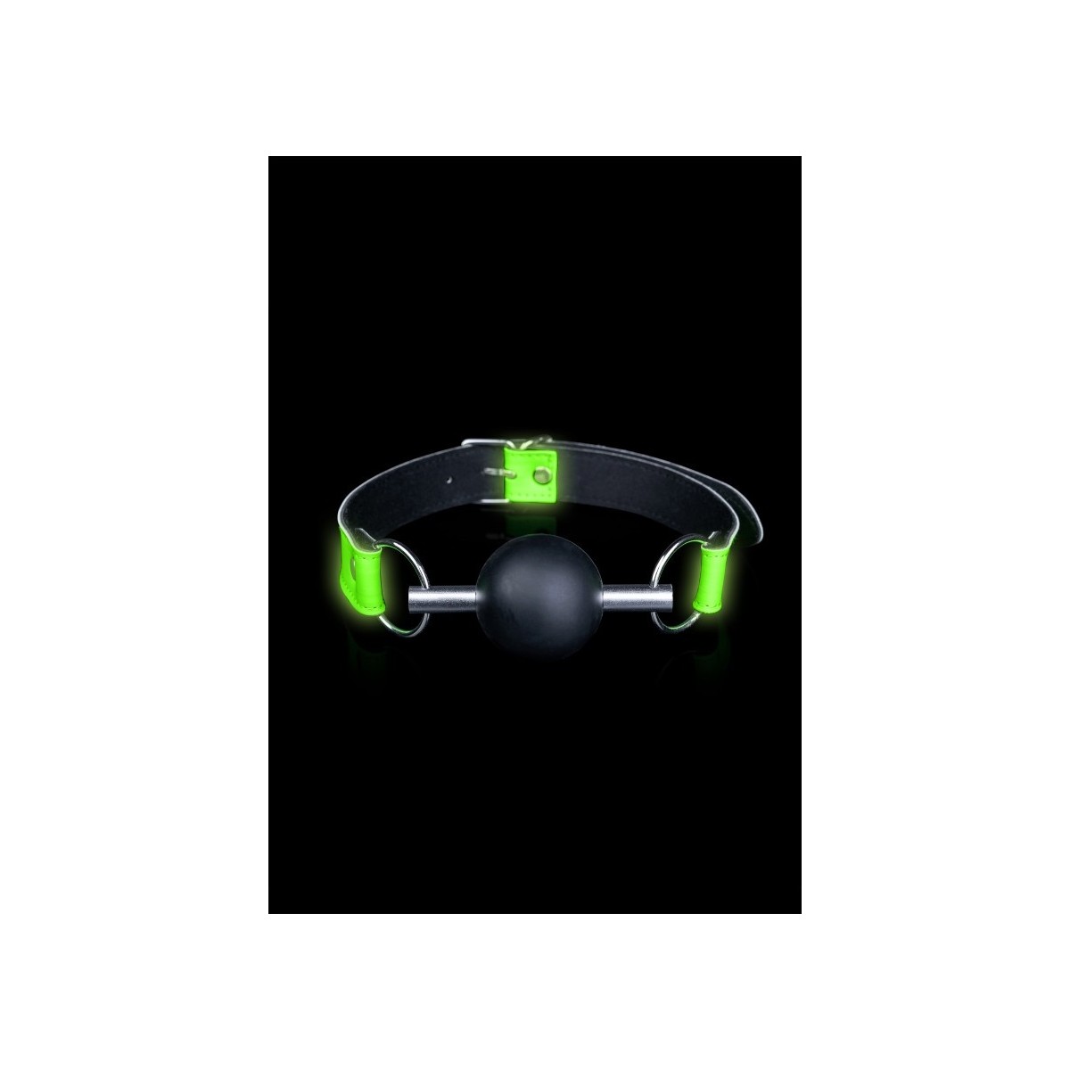 Morso bondage Solid Ball Gag - Glow in the Dark - Neon Green/Black