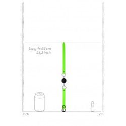 Ball Gag BDSM rigida verde fluo/nero Ouch! Ball Gag BDSM rigida verde fluo/nero Ouch!