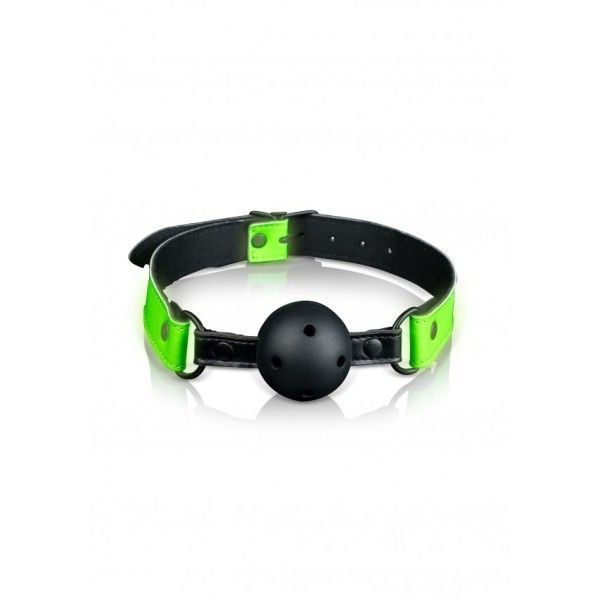 Ball Gag traspirante verde fluo/nero Ouch!