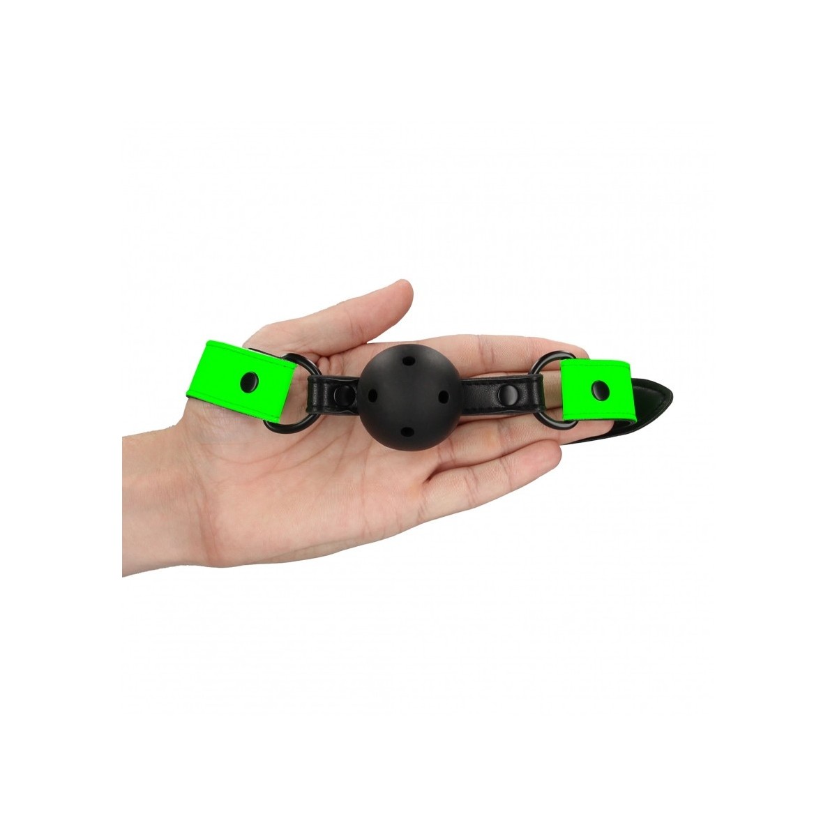 Morso Breathable Ball Gag - Glow in the Dark - Neon Green/Black