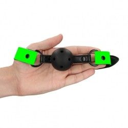 Ball Gag traspirante verde fluo/nero Ouch! Ball Gag traspirante verde fluo/nero Ouch!