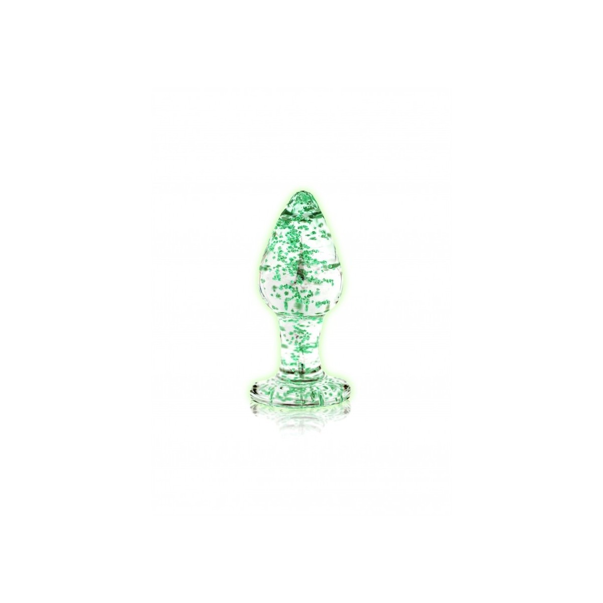 Plug Glass Butt - Glow in the Dark - Large - Clear
