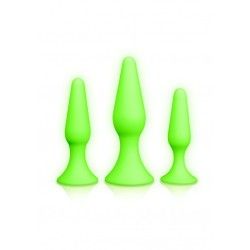 Plug Anali kit 3 pz silicone verde fluo Plug Anali kit 3 pz silicone verde fluo