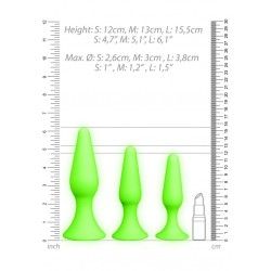 Plug Anali kit 3 pz silicone verde fluo Plug Anali kit 3 pz silicone verde fluo