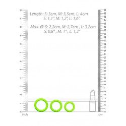 Kit 3 Anelli fallici verde fluo Ouch! Kit 3 Anelli fallici verde fluo Ouch!