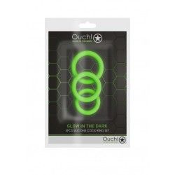 Kit 3 Anelli fallici verde fluo Ouch! Kit 3 Anelli fallici verde fluo Ouch!