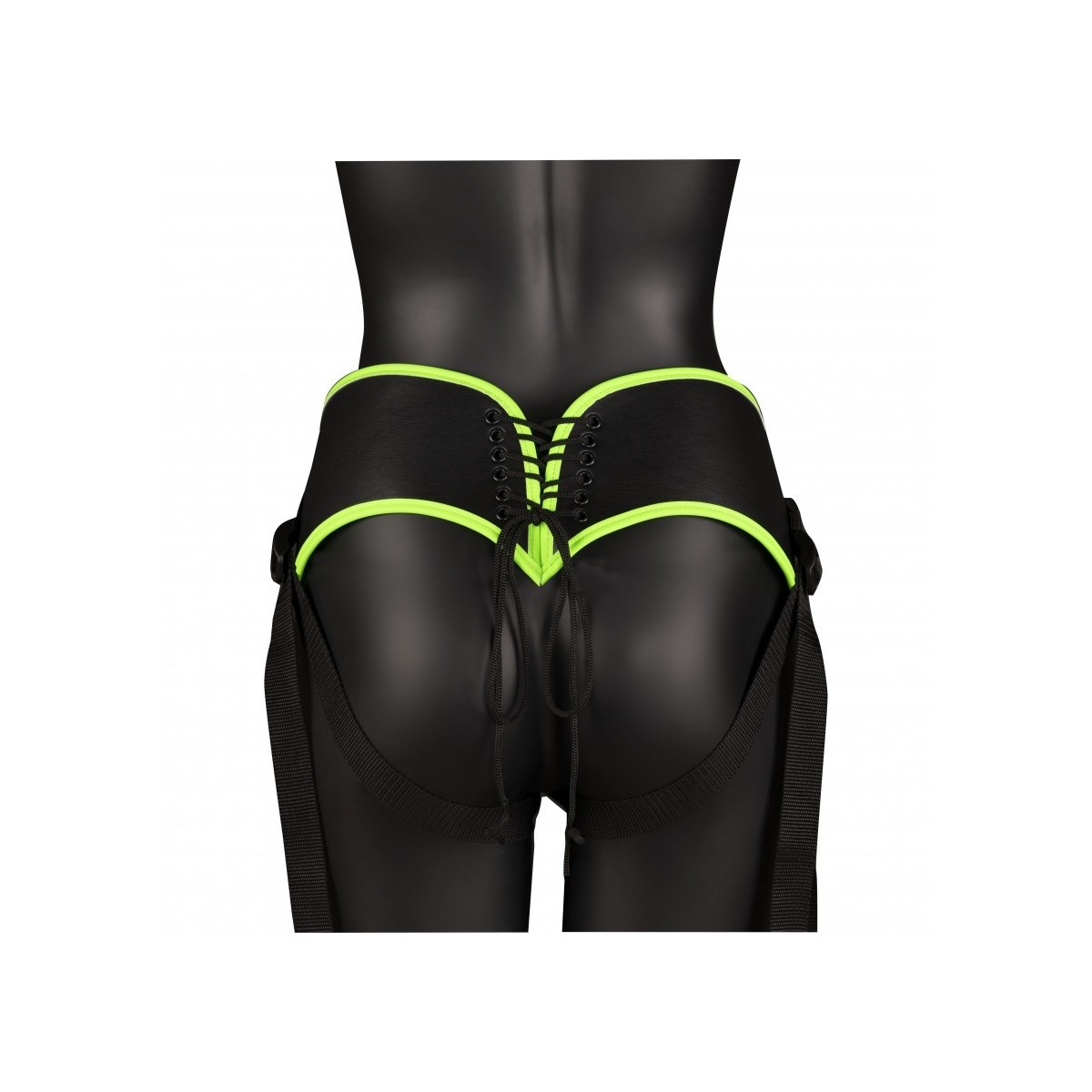 Fallo indossabile Strap-on Harness - Glow in the Dark - Neon Green/Black